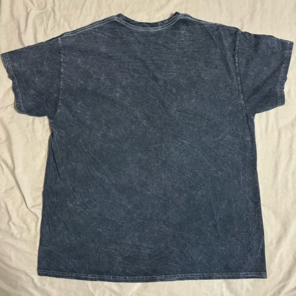 Nirvana Smiley Face Black Washed Graphic Short Sleeve T Shirt Wms L Mens XL - Picture 2 of 5